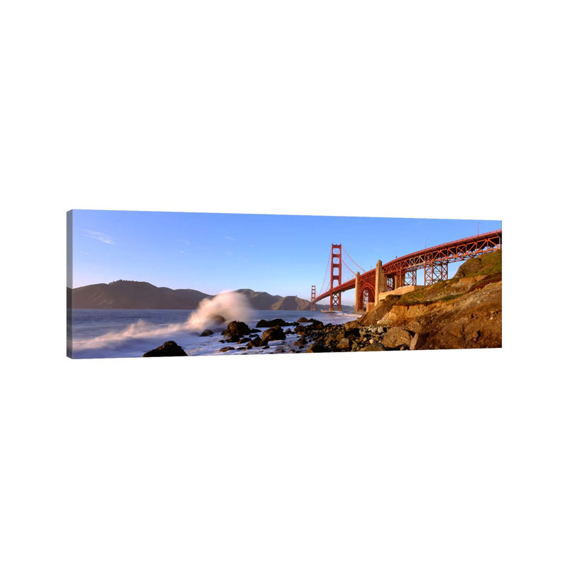 Bridge Across The Bay, San Francisco Bay, Golden Gate Bridge, San Francisco, Marin County, California, USA by Panoramic Images - Wrapped Canvas Panoramic Print