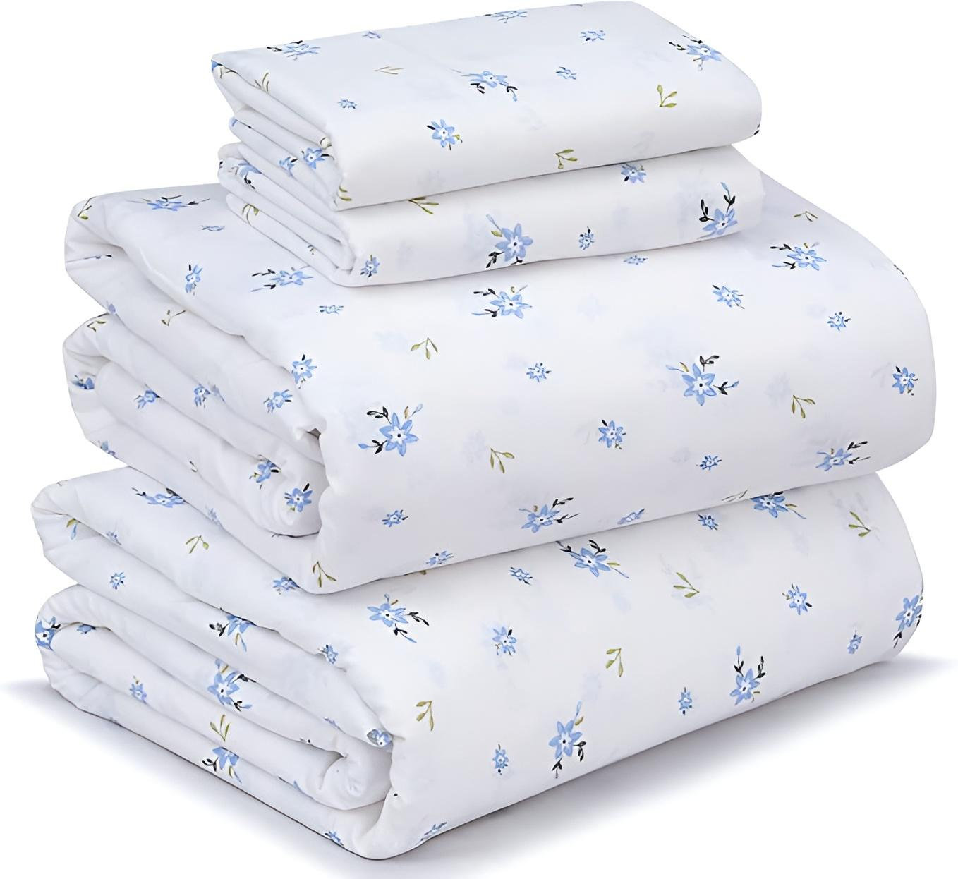 Ruvanti 100 Cotton Sheets Sets Soft Crispy Percale Cooling Sheets 16