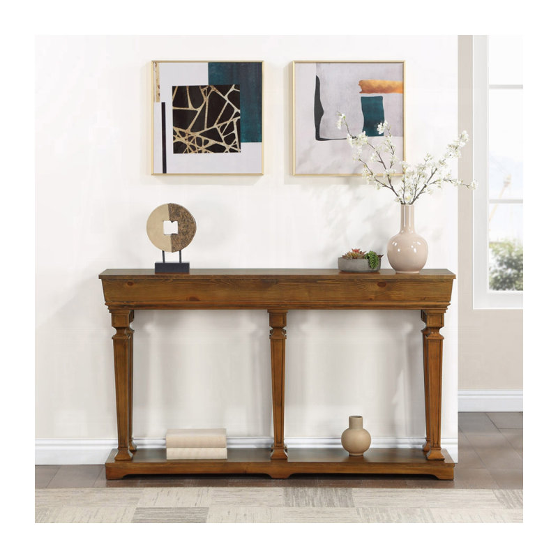 ACME Garrison Console Table, Oak, 35" H x 60" W x 12" D