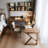 Modern L-Shaped Solid Wood Desk with Bookshelf-2059612776