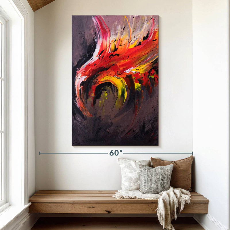 Brampt abstrait Phoenix, H 51 po x l 34 po