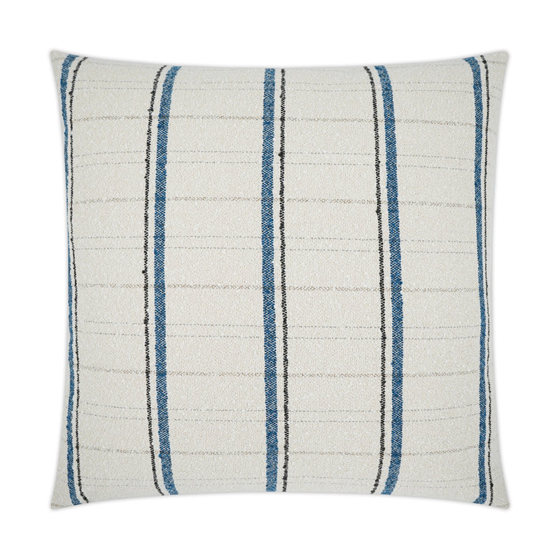 Coussin Wooly, Bleu marine / ivoire, Carré 24 po
