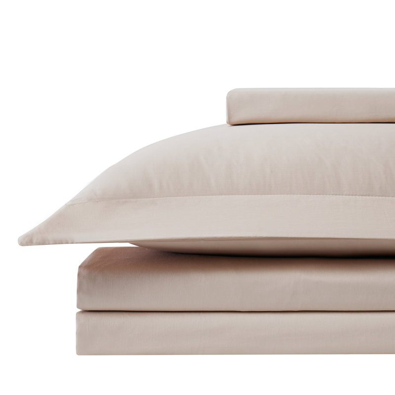 Classic Collection Cotton Duvet Cover Set, Twin Duvet Cover + 1 Standard Sham, Soft Sand