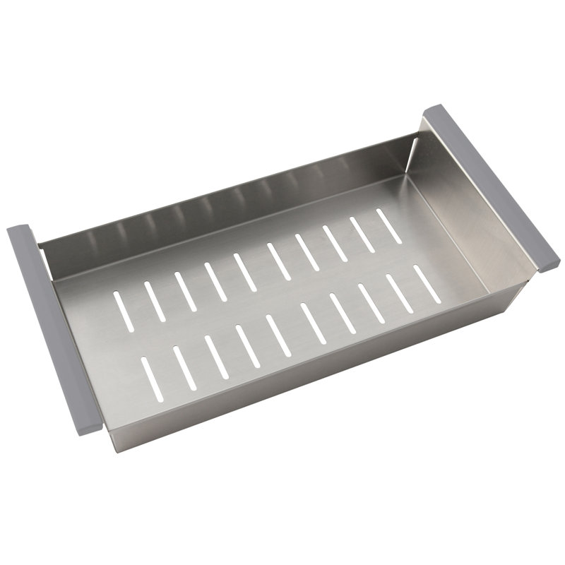 STYLISH Stainless Steel over the Sink Colander for 16" sink opening with non-slip Handle