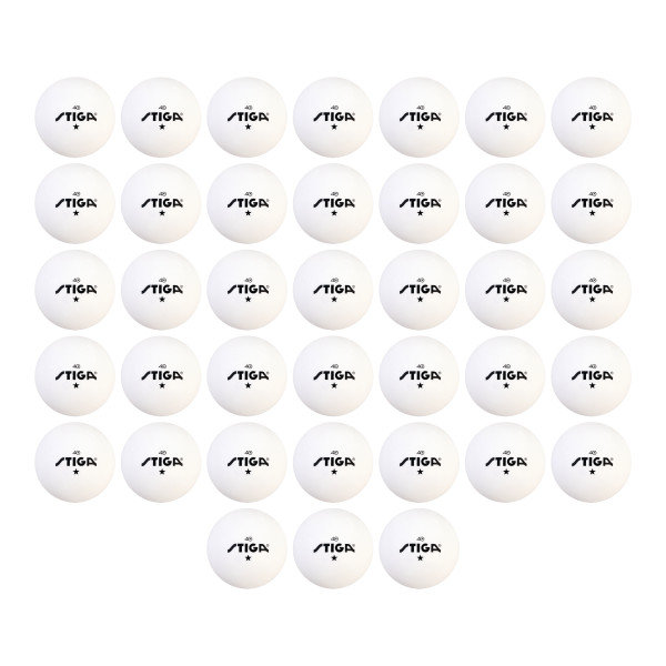 STIGA 1-Star White Balls (38-pack), White