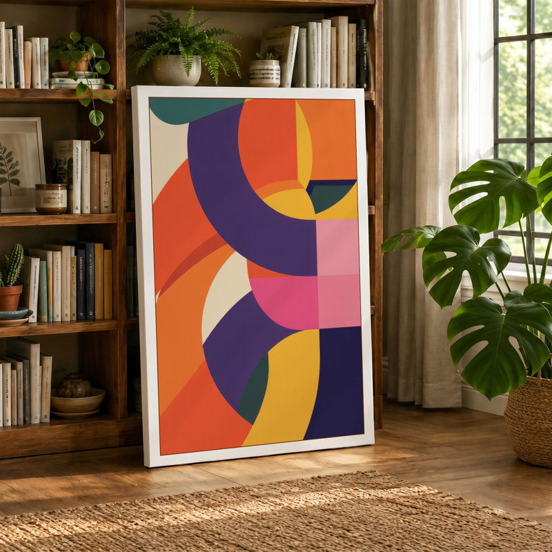 Rhythmic Forms Geometric 1 Piece Wrapped Canvas Wall Art, 30x20 - 76.2 x 50.8 cm, Sage Border