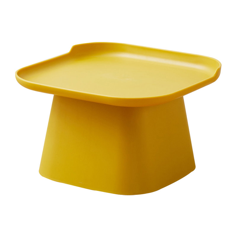 Table d'appoint carrée pour table basse moderne, Jaune, H 11 po x l 18,9 po x P 18,9 po