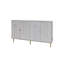 Armoire moderne en bois laqué gris 4 portes-710965306