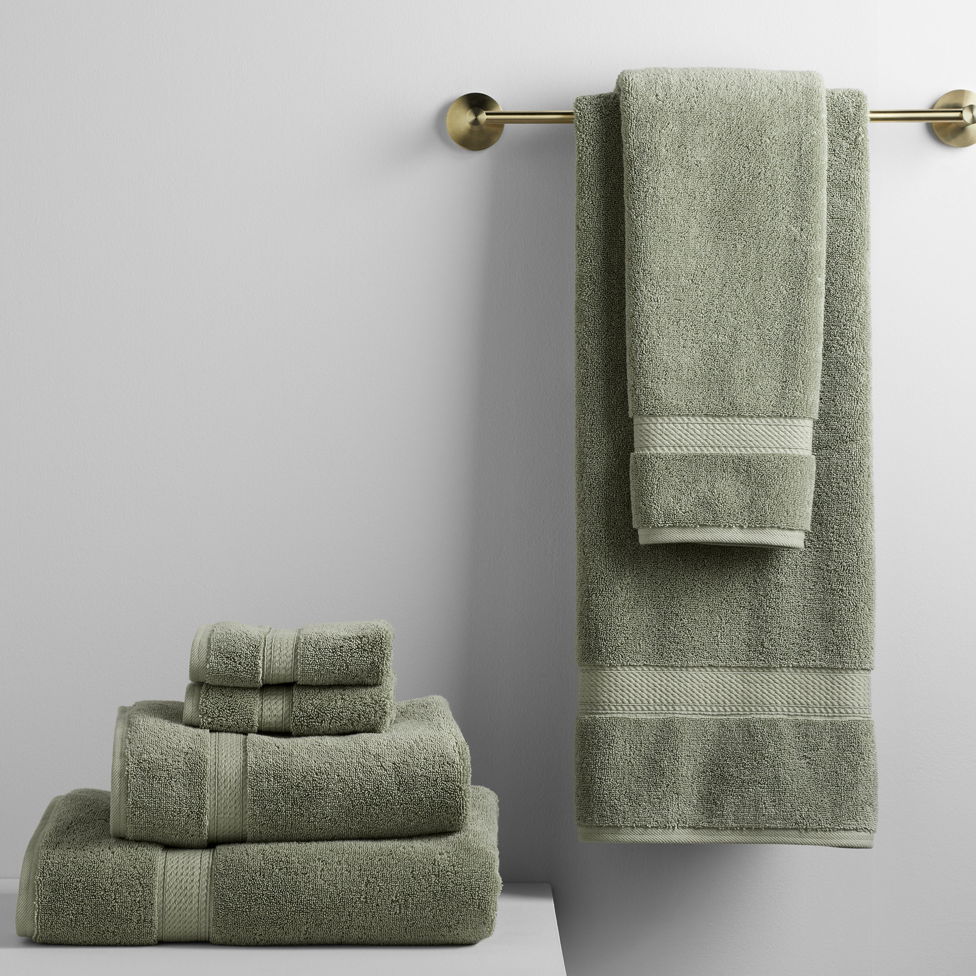 Payten Classic Certified Egyptian Cotton 6-piece Towel Set, Sage