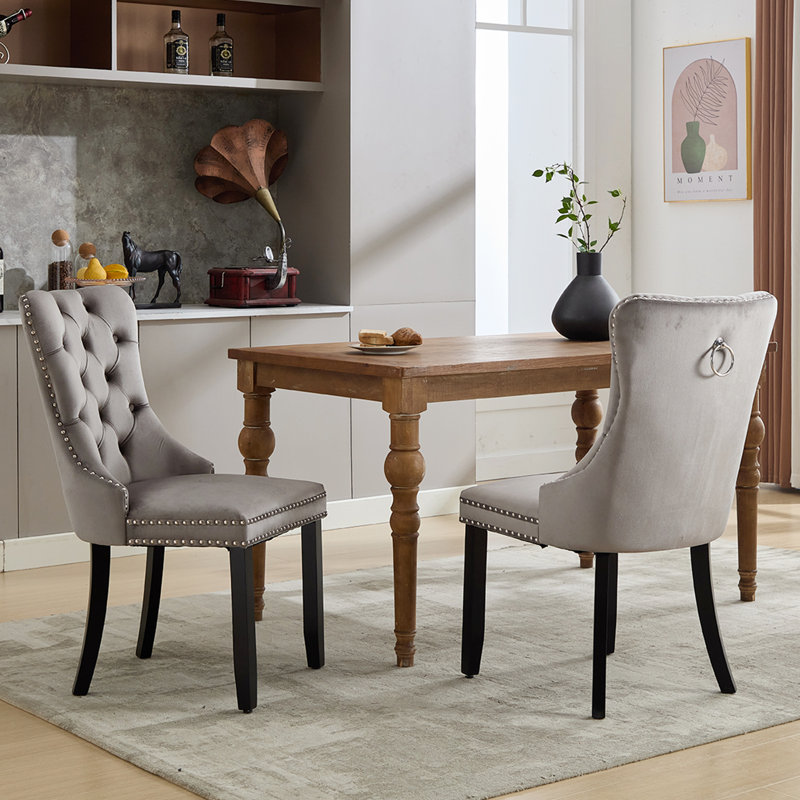 Upholstered Parsons Chair, Grey