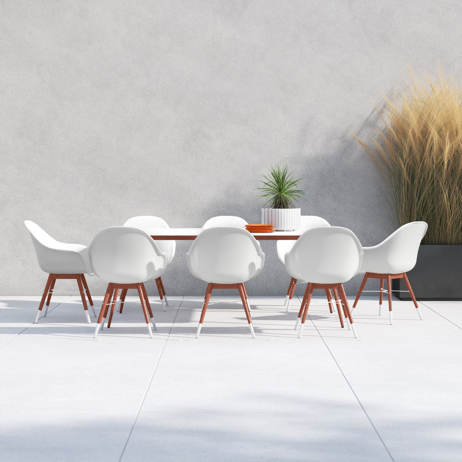 Anautica 75" Eucalyptus Patio Dining Set