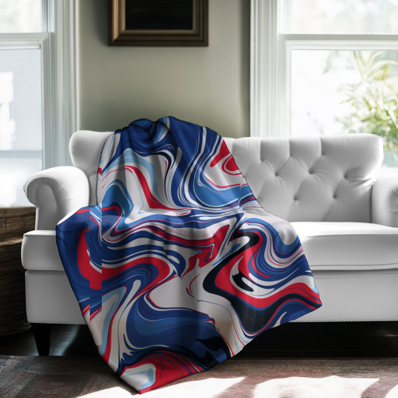 Marble Patriot - couverture Sherpa de qualité supérieure 1 pièce, L 50 po x L 60 po