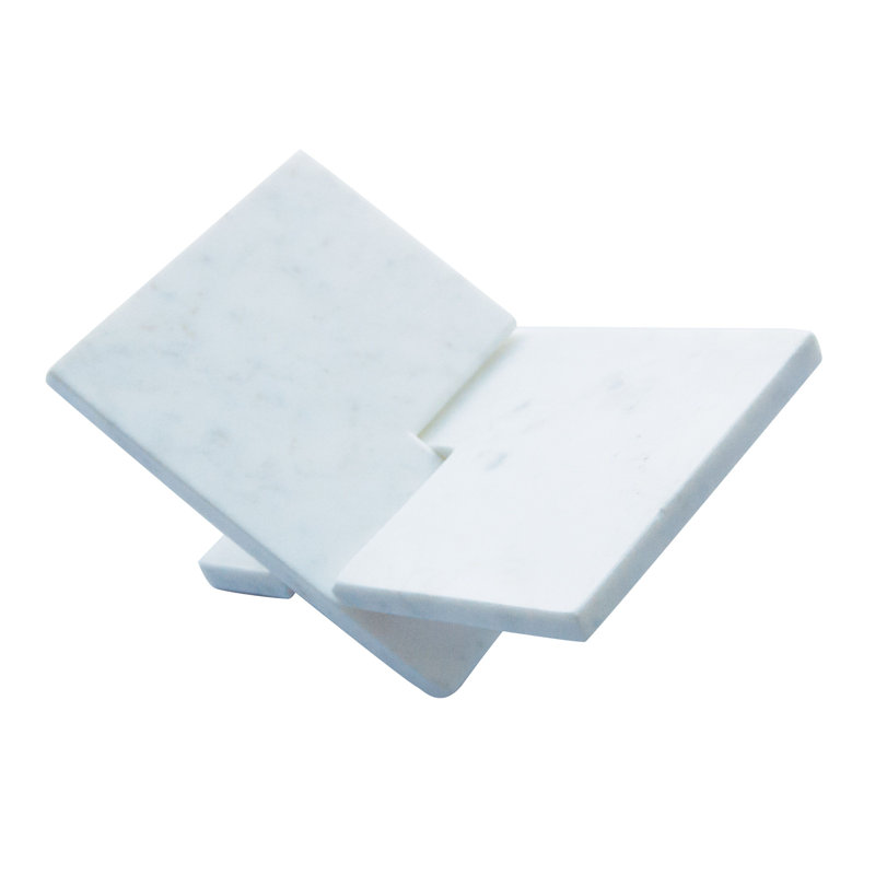Porte-livre décoratif en marbre Noya, Blanc