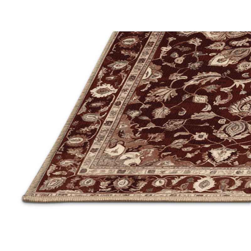 Tapis brun lavable à la machine, Rond 6 pi