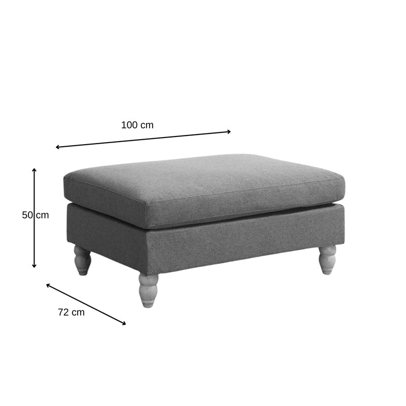100cm Wide Ottoman, Moss