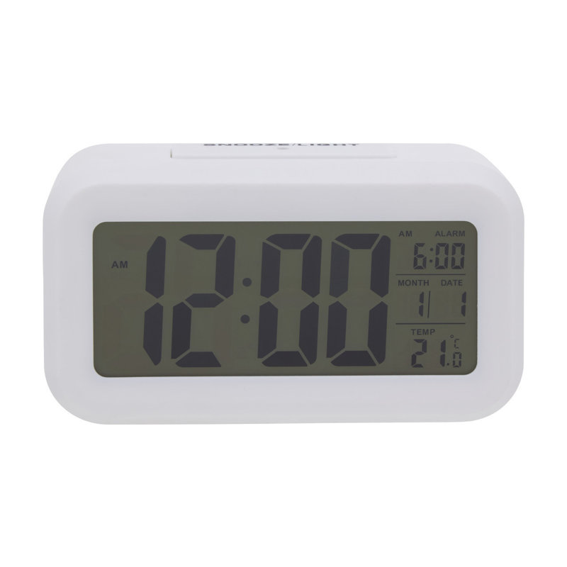 Digital Electric Alarm Tabletop Clock, White
