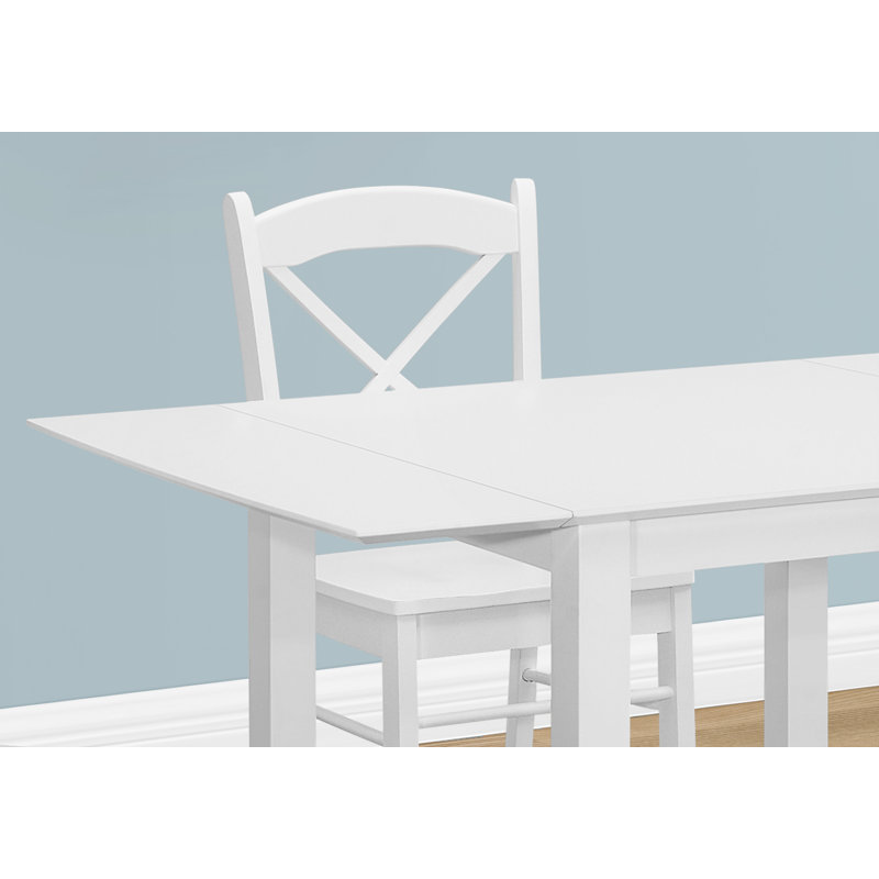 Chaise d'appoint à dossier en croix en bois massif, Blanc, Blanc