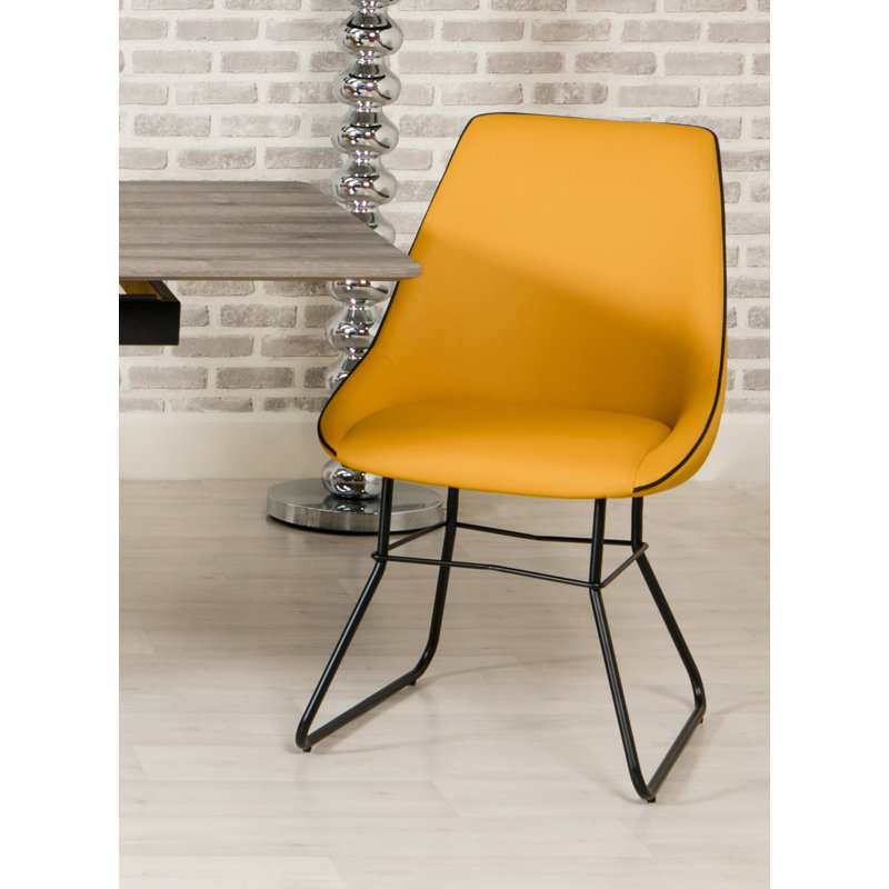 Fuquan 44cm H Upholstered Side Chair, Ochre