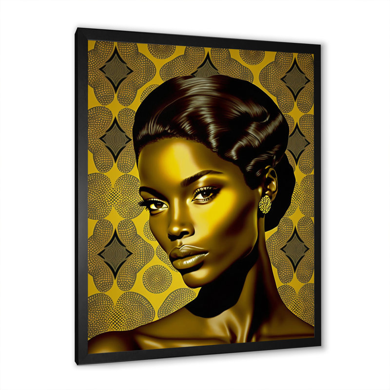 Elwin " Beautiful Retro African American Model V ", Black Picture Framed, 20" H x 12" W x 1" D
