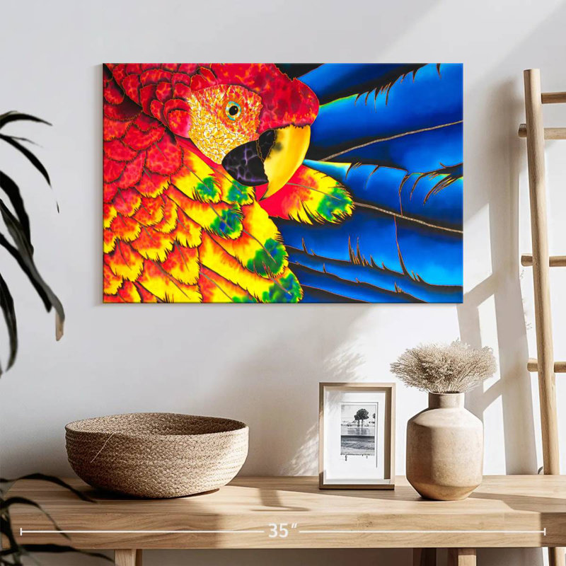 Brampt Scarlet Macaw Splendor, 16" H x 24" W