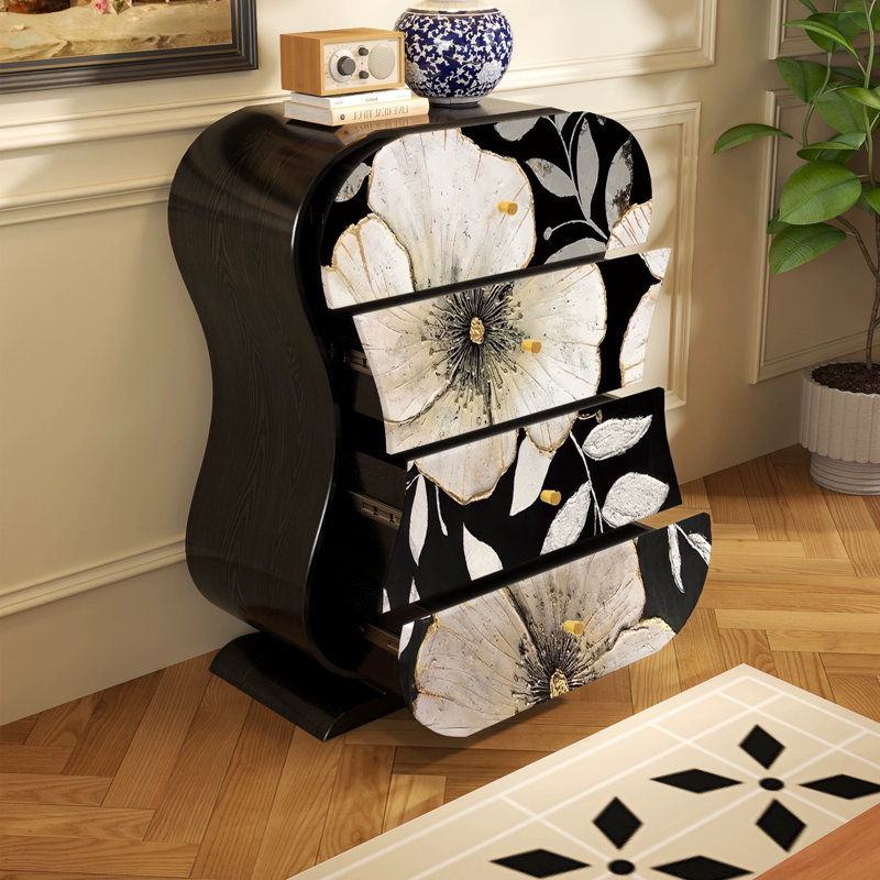 Commode d'appoint de rangement moderne à quatre tiroirs