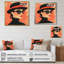 Orange orange dans les années 60, couleur I - décoration murale encadrée Pop Art-132476446-132476449
