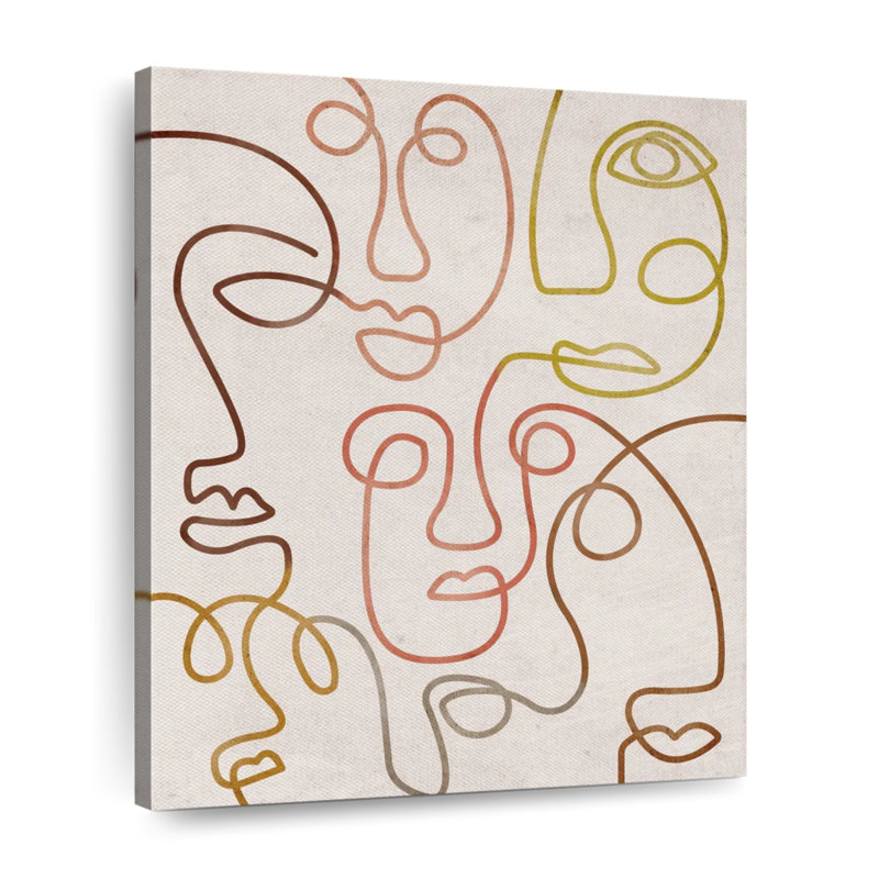" Ombre Abstract Crowd Faces " by Avery S, 45" H x 36" W x 1.25" D
