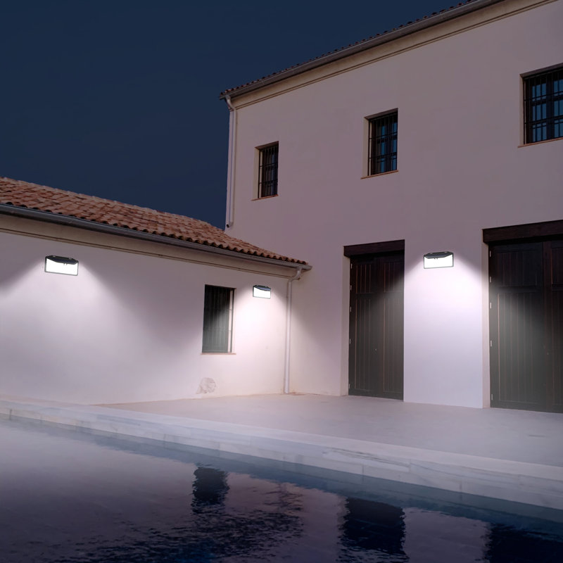 Black Solar LED Motion Sensing Wall Light (2 Pack)