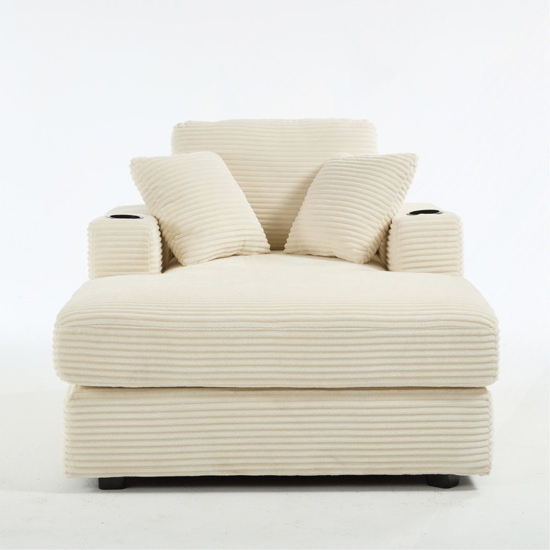Canapé en velours Corduroy, Beige