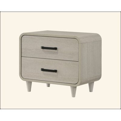1Pc Contemporary White Finish Ample Drawer Space Two Drawers Nightstand Storage Wooden Furniture Antique White Color