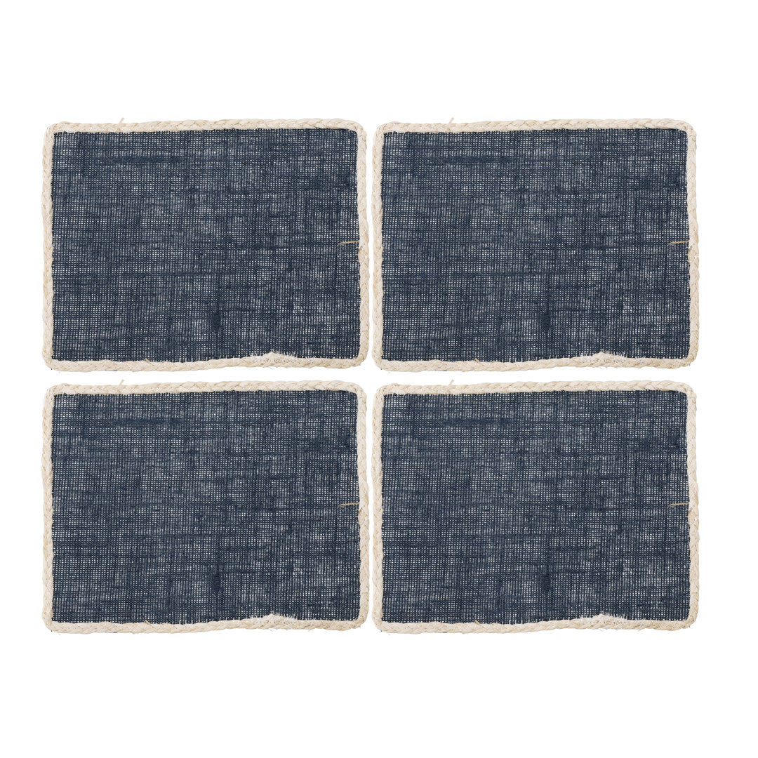 Rackhams Blue Set Of 4 Hessian Placemats - Jute - Placemats And Coasters - Image 4