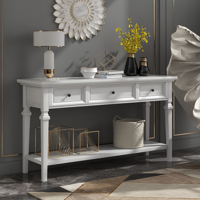 Shanahan 50 " W Console Table, Antique White