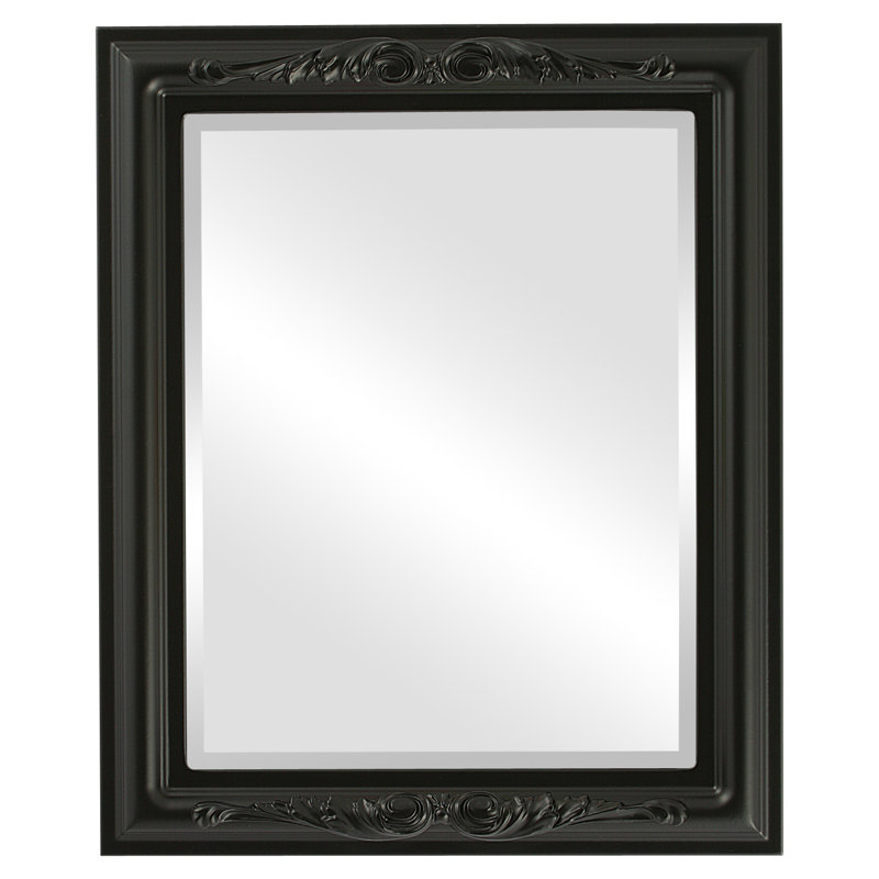 Miroir décoratif rectangulaire encadré Winfrey, Noir mat, 19 po x 15 po