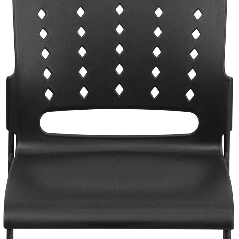 Heidi 881 lb. Capacity Sled Base Stack Chair with Air-Vent Back, Black