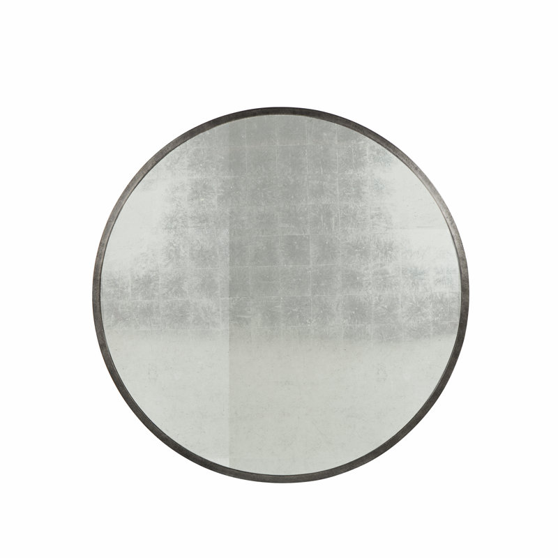 Beauhome Flat Metal Wall Mirror, Dark, 49" H x 49" W x 2.5" D