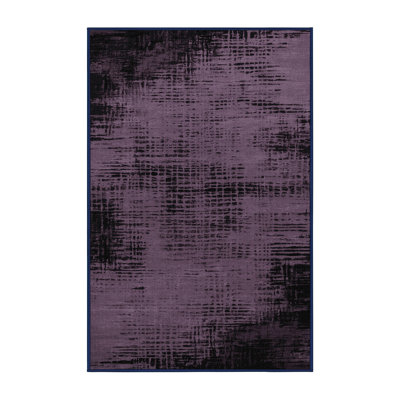 Machine Washable Abstract Purple Area Rug
