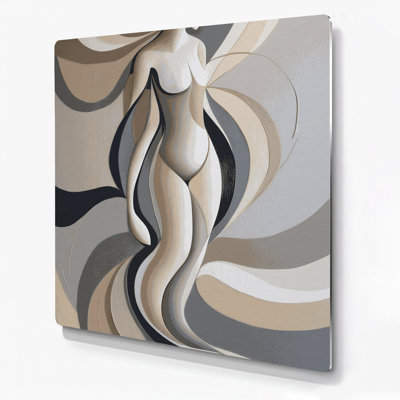 Abstract Figurative 29 Beige Metal Wall Art