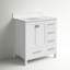 Meuble-lavabo simple 32 po avec plateau en marbre Hines-1745992849