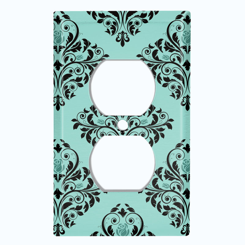 Plaque murale en damas fleur rose