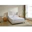Très grand lit tapissier à oreilles Hannah / très grande tête de lit tapissier de 54 po Hannah / Toile texturée de qualité supérieure d'aspect chenille ivoire / motifs minimalistes / aucun sommier nécessaire / assemblage facile / très grand lit