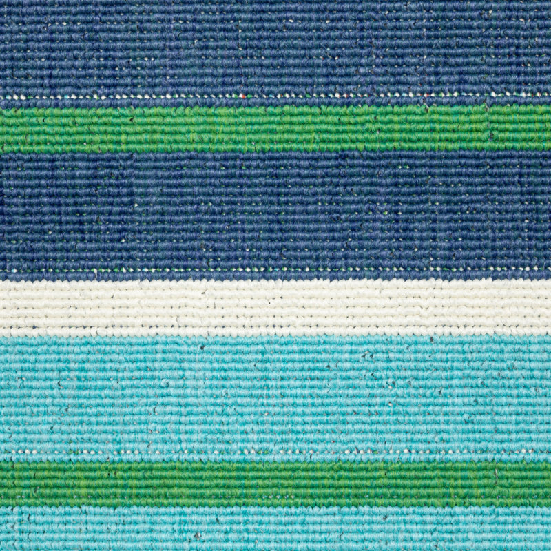 Tapis extérieur bleu et vert 2 pi x 8 pi résistant aux taches