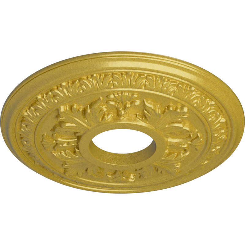 Médaillon de plafond H 15,375 po x l 15,37 po x P 1,5 po Baltimore, Doré intense