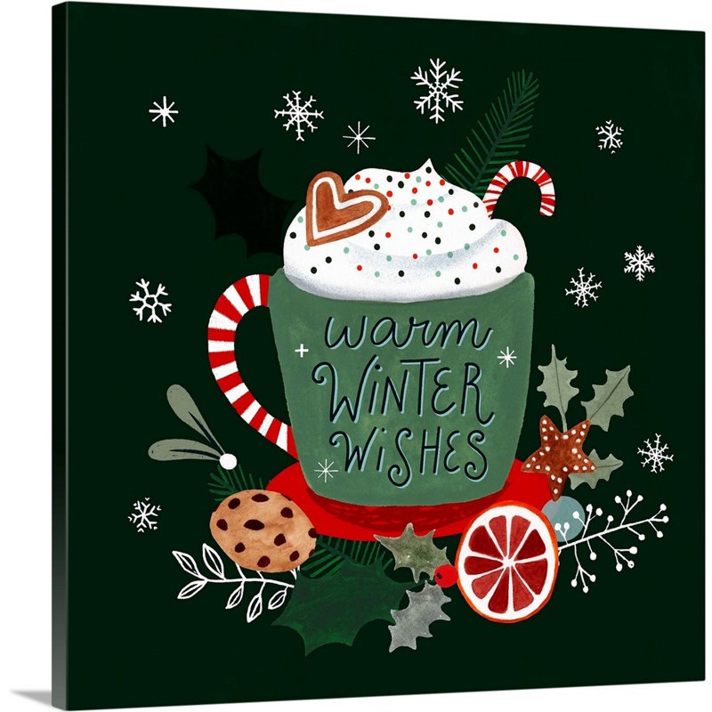 Reproduction d’art textuel sur toile, "Christmas comforts II" par Victoria Borges, H 20 po x l 20 po x P 1,25 po