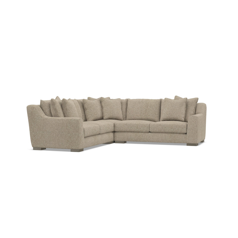 Sectional, Light Brown Polyester, 35" H x 110" W x 110" D, Symmetrical
