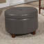 Repose-pieds rond en similicuir avec rangement l 24 po Breyonce-22111159