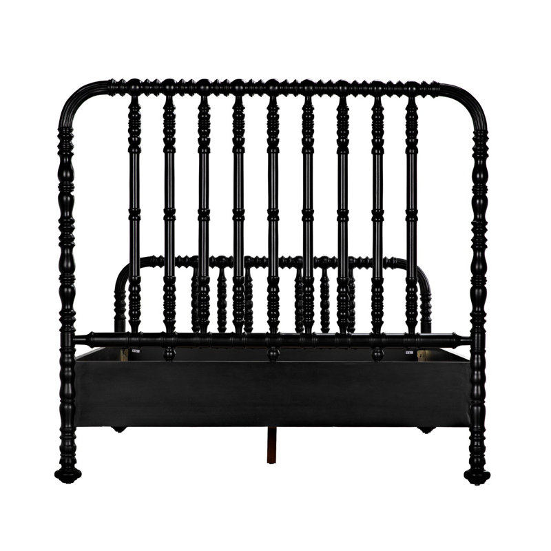 Bachelor Solid Wood Bed, Queen, Hand Rubbed Black