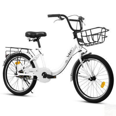 Kids Bike for Boys & Girls, Lightweight Steel Frame with V-Brake, 1-Speed, Chain Guard & Rear Rack