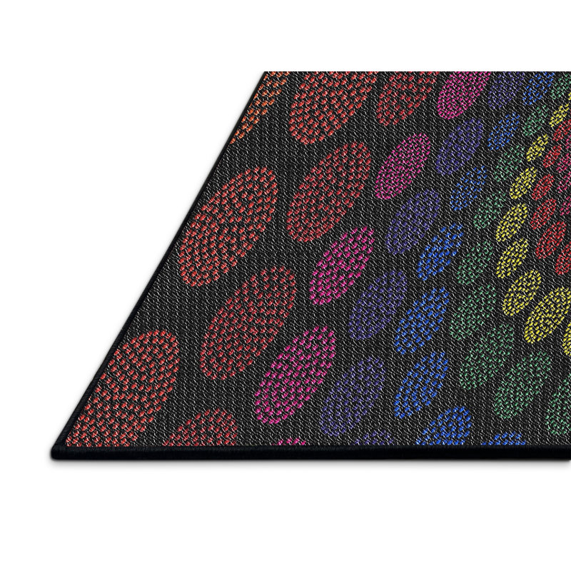 Tapis marron / bleu Power Loom, Rectangle 7 pi x 10 pi