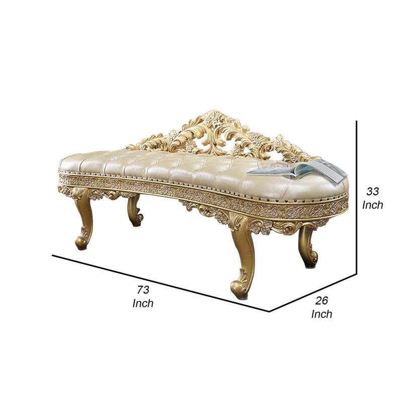 Faux Leather Upholstered Bench