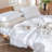 MooMee Lightweight Duvet Cover Set with Zipper Closure 8 Ties 100% Washed Cotton Linen Like Textured Soft Breathable All-Season-111219967-111219965
